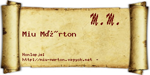 Miu Márton névjegykártya